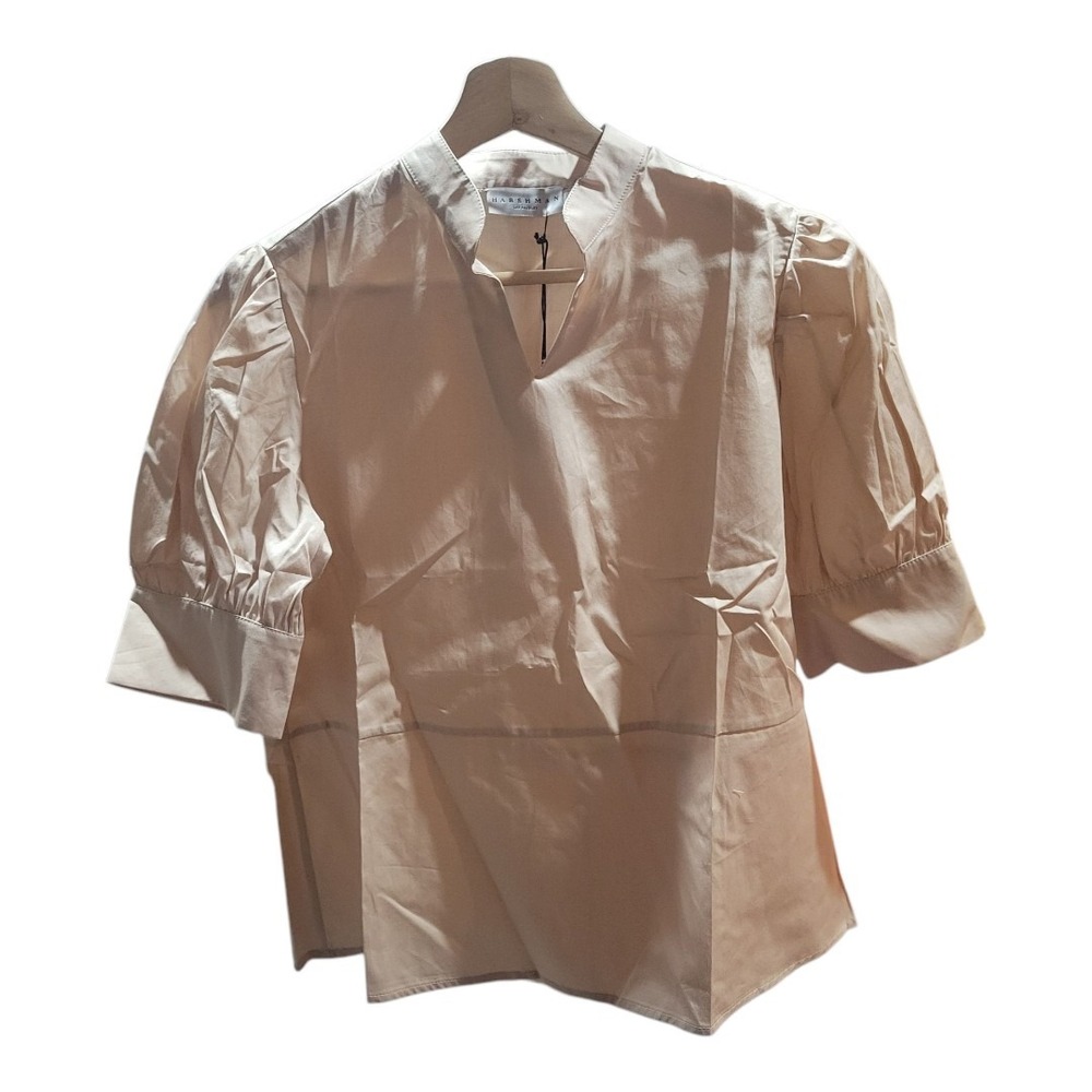 HARSHMAN SHIRT WOMENS XS Verdot BUTTON DOWN BROWN STRIPES FLARED SLEEVE COTTON